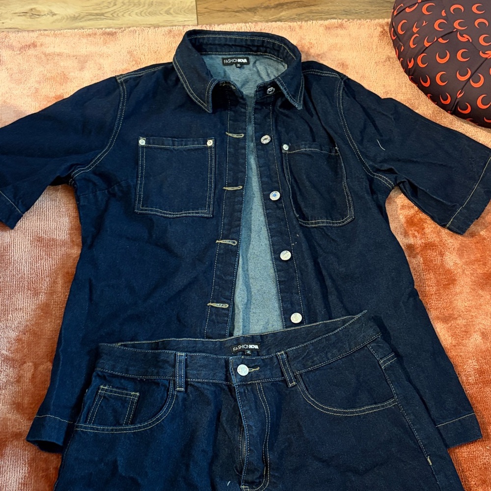 Fashion Nova Dark Denim Set